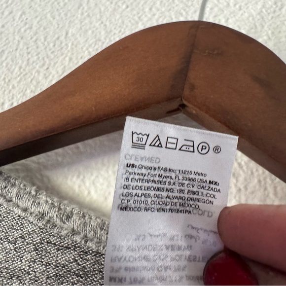 Chico's Cozy Heather Gray Dolman Tie Front Cardigan Chic Relaxed Size 3 (XL) - Picture 8 of 11